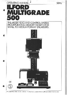 Ilford Limited 500 Multigrade manual. Camera Instructions.